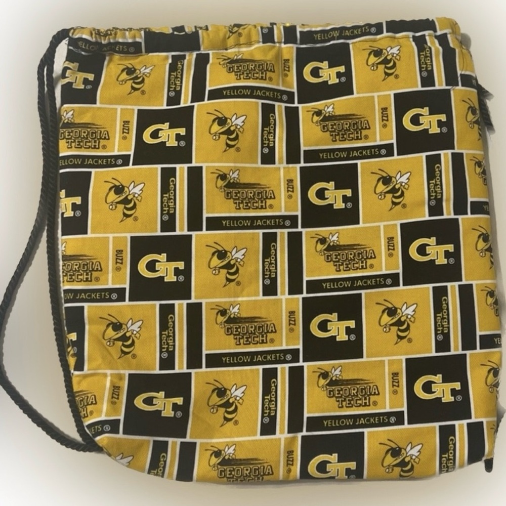 💥Georgia GA Tech Yellow Jackets Buzz Drawstring Bag Purse Tote Handbag Bookbag